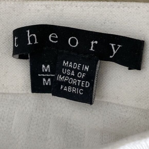 THEORY ZAIKIN TEXTURED waffle midi Flair skirt Preppy Coastal Nautical Boho - Picture 4 of 6